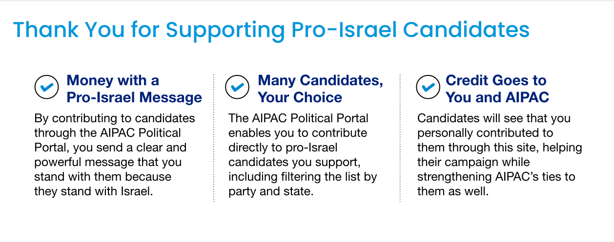 AIPAC donation guide